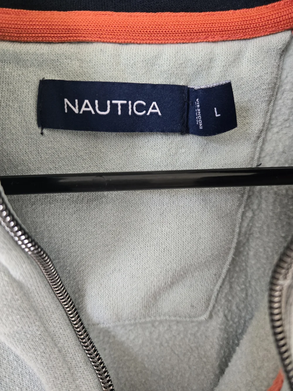 Nautica Men’s Sage Green Quarter Zip Half-Zip Pullover Sweatshirt Large Medium